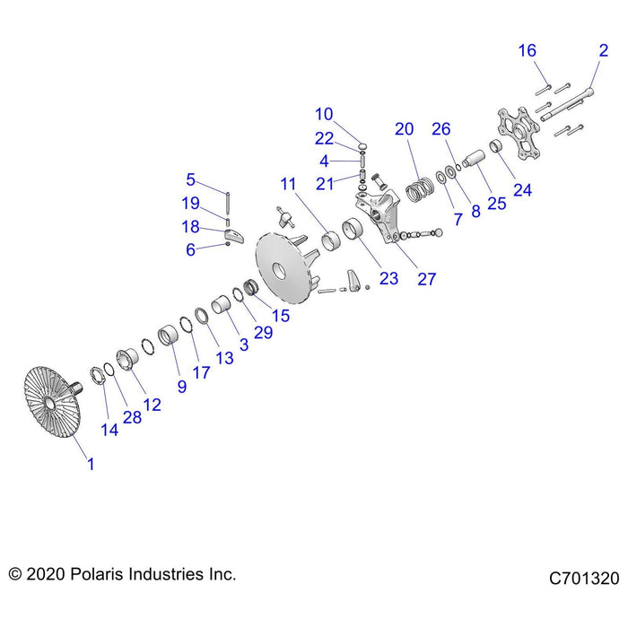 Assembly-Drive Clutch,Basic,P90X by Polaris