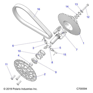 Assembly-Driven,Moveable,P190X,Cs by Polaris 1323637 OEM Hardware P1323637 Off Road Express