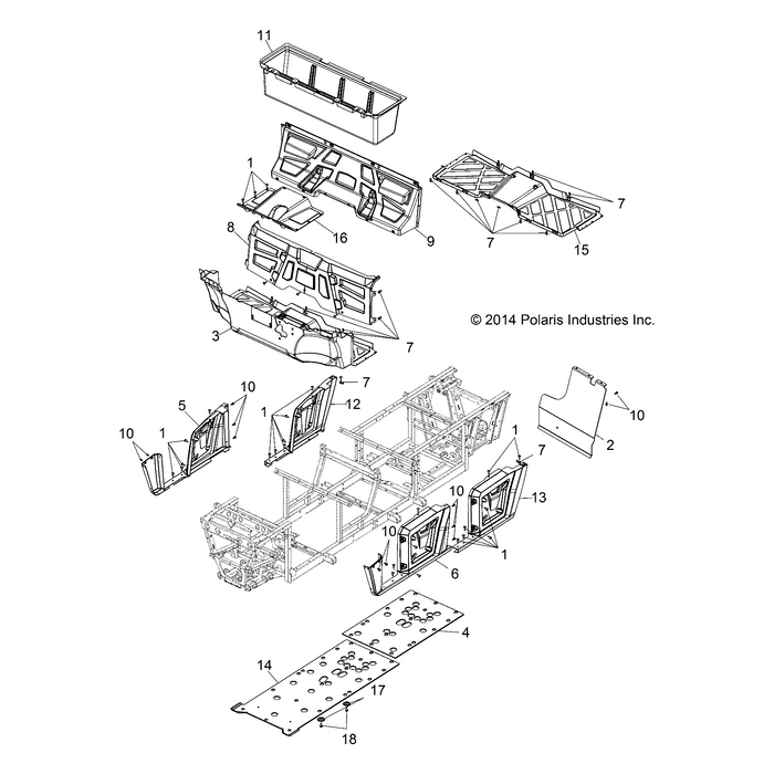 Assembly-Floor Main,Ranger,Mod,Blk by Polaris