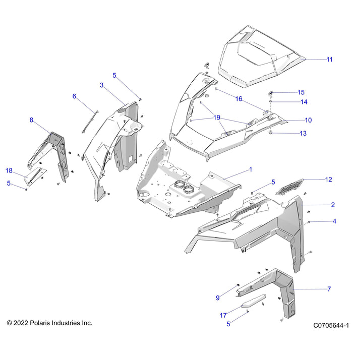 Assembly-Fndr,Flr,Fl,Clip,Tr,Blk by Polaris