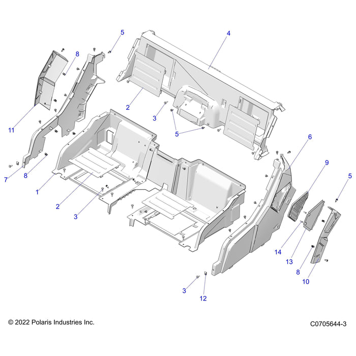 Assembly-Fndr,Flr,Rl,Clip,Blk by Polaris