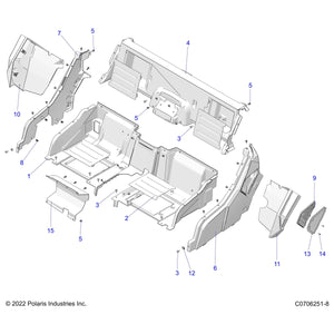 Assembly-Fndr,Flr,Rl,Clip,Blk by Polaris 2637574-070 OEM Hardware P2637574-070 Off Road Express