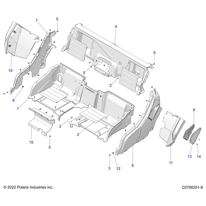 Assembly-Fndr,Flr,Rl,Clip,Blk by Polaris