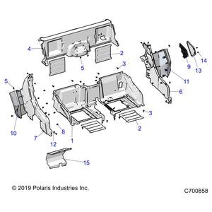 Assembly-Fndr,Rr,Clip,Pnt,M.Nvy Blu by Polaris 2636184-726 OEM Hardware P2636184-726 Off Road Express