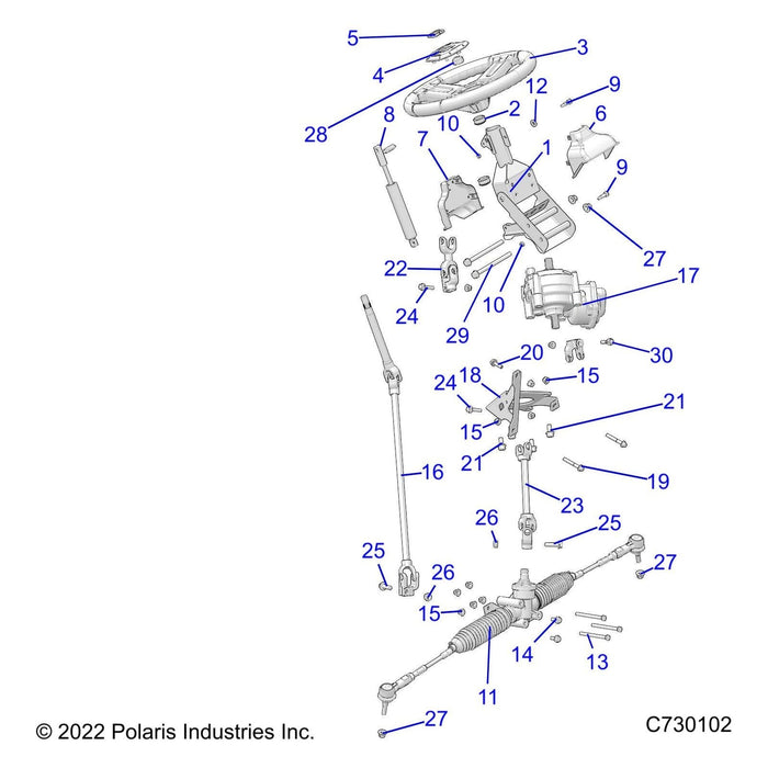 Assembly-Gearbox,Steering by Polaris