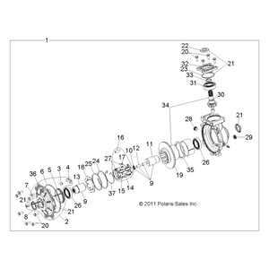 Assembly-Gearcase,Front by Polaris 1333070 OEM Hardware P1333070 Off Road Express Drop Ship