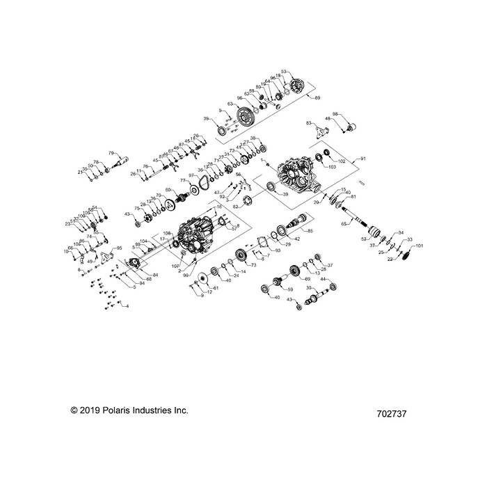 Assembly-Gearcase,P/B Disc Gen by Polaris