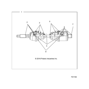 Assembly-Halfshaft,Rear by Polaris 1334361 OEM Hardware P1334361 Off Road Express