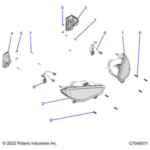 Assembly-Headlight Ece,Rgr,Lh by Polaris 2415411 OEM Hardware P2415411 Off Road Express