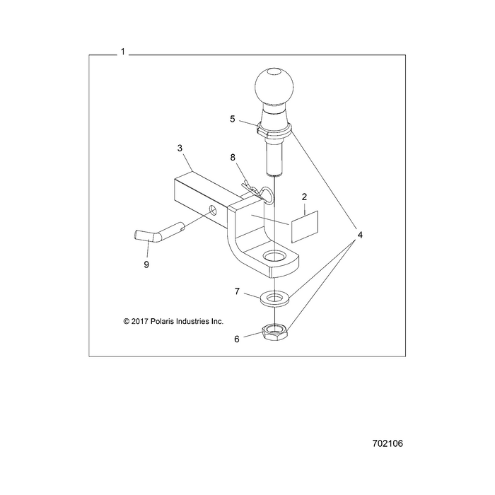 Assembly-Hitch Weld,Reg 55 Rgr by Polaris