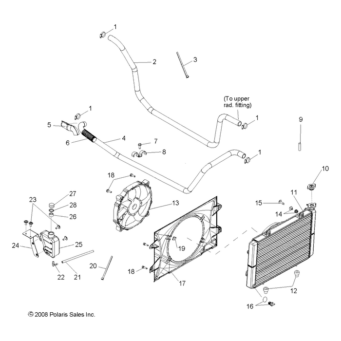 Assembly-Hose,Rad Out,Eng In,700 by Polaris