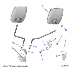 Assembly-Mirror,Set,Tractor by Polaris 2638352 OEM Hardware P2638352 Off Road Express