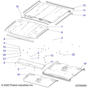 Assembly-Roof,Rear,Zs,Crew,Blk by Polaris 2638804-070 OEM Hardware P2638804-070 Off Road Express