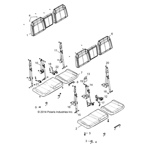 Assembly-Seat,Back,40,Bl/Wht/Blk by Polaris 2687371 OEM Hardware P2687371 Off Road Express