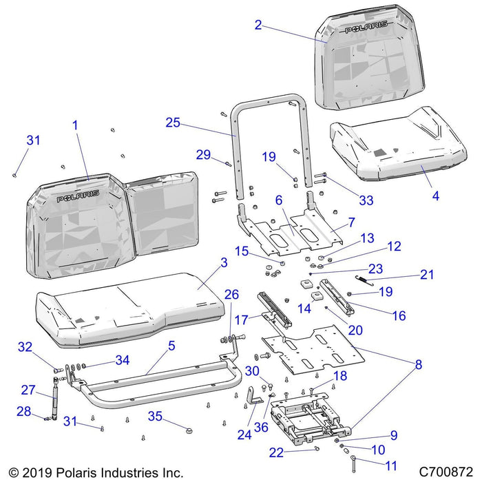 Assembly-Seat,Back,40,Blk by Polaris