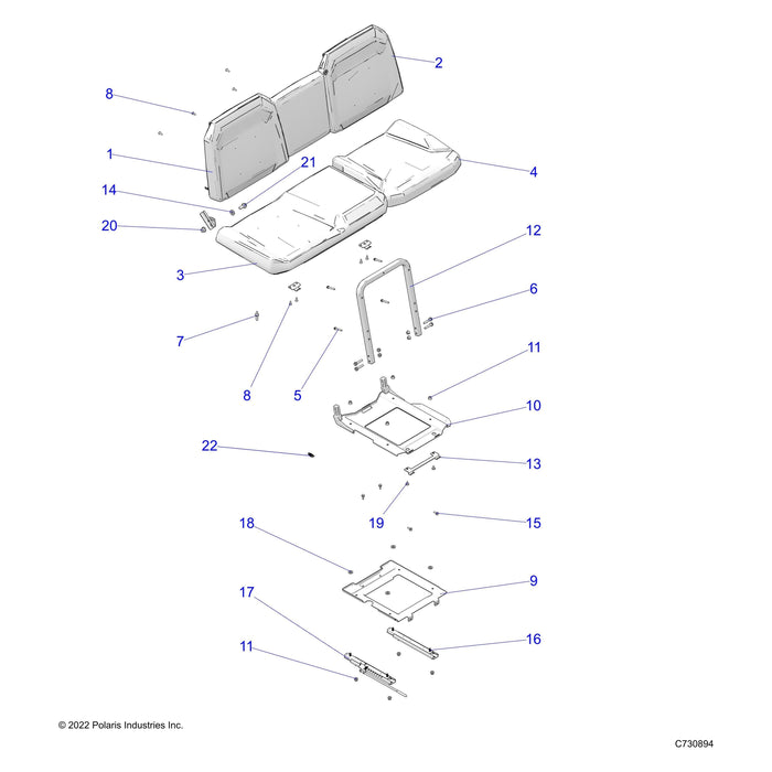 Assembly-Seat,Back,40,Blk by Polaris