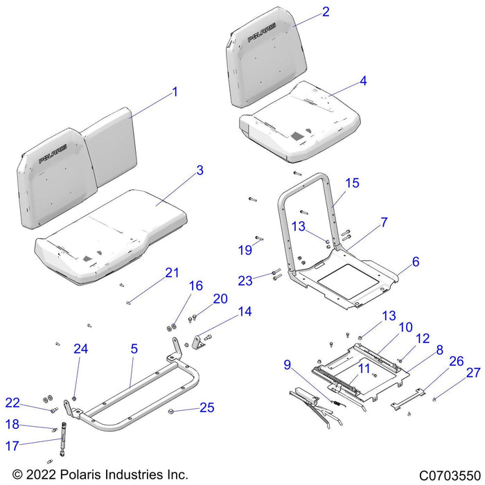 Assembly-Seat,Back,40,Blk/Ppc by Polaris