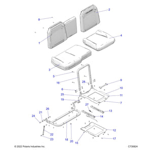 Assembly-Seat,Back,40,Blk/Ppc by Polaris 2692594 OEM Hardware P2692594 Off Road Express