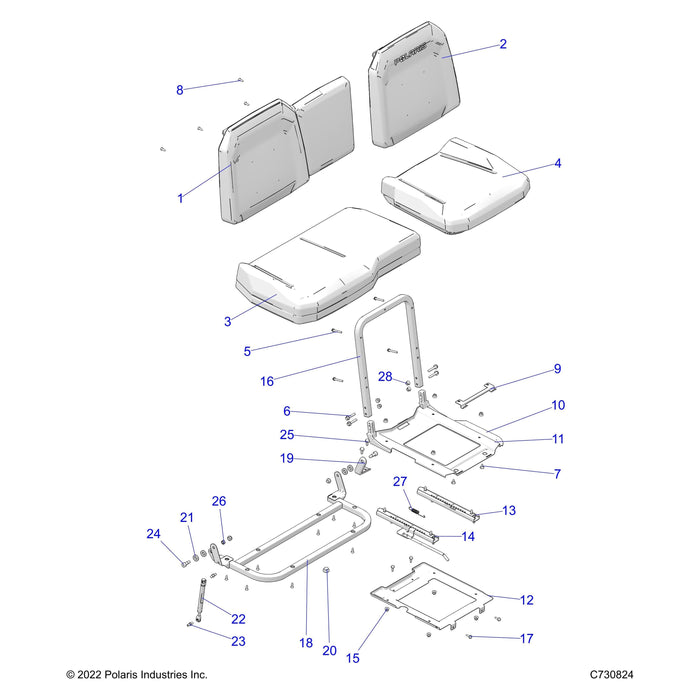 Assembly-Seat,Back,40,Blk/Ppc by Polaris