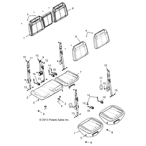 Assembly-Seat,Back,40,Blk Wv/Dk Stl by Polaris 2685870 OEM Hardware P2685870 Off Road Express