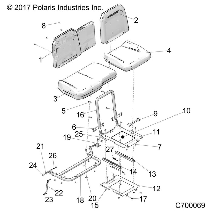 Assembly-Seat,Back,40,Slgr/Lsqst by Polaris