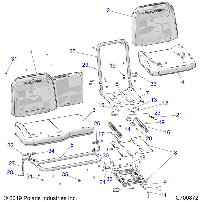 Assembly-Seat,Back,60,Blk by Polaris