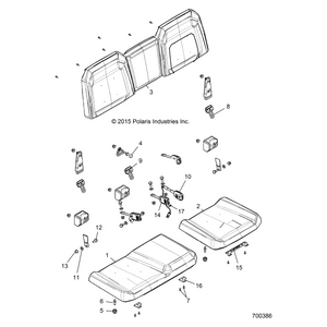 Assembly-Seat,Back,60,Blk/T.Slvr by Polaris 2686367 OEM Hardware P2686367 Off Road Express