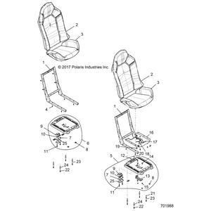 Assembly-Seat Back,Bk/Sl/Pblu Whtst by Polaris 2689750 OEM Hardware P2689750 Off Road Express