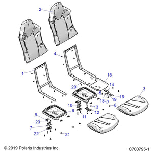 Assembly-Seat Back,Bk/Wht/Org Wh St by Polaris 2689754 OEM Hardware P2689754 Off Road Express