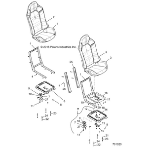 Assembly-Seat Back,Black,Gray St by Polaris 2692402 OEM Hardware P2692402 Off Road Express