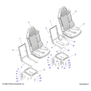 Assembly-Seat Back,Blk,Decal,Blk St by Polaris 2692764 OEM Hardware P2692764 Off Road Express