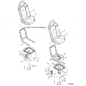 Assembly-Seat,Back,Blk/Org/Org St by Polaris 2688017 OEM Hardware P2688017 Off Road Express