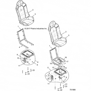 Assembly-Seat,Back,Blk/Org/Org St by Polaris 2688907 OEM Hardware P2688907 Off Road Express