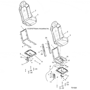 Assembly-Seat,Back,Blk/Red/Red St by Polaris 2687616 OEM Hardware P2687616 Off Road Express