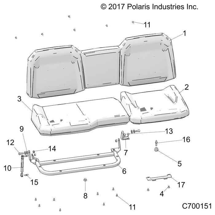 Assembly-Seat,Back,Full,Bk/Brn/Embd by Polaris