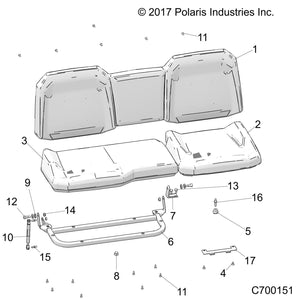 Assembly-Seat,Back,Full,Bk/Brn/Embd by Polaris 2689704 OEM Hardware P2689704 Off Road Express