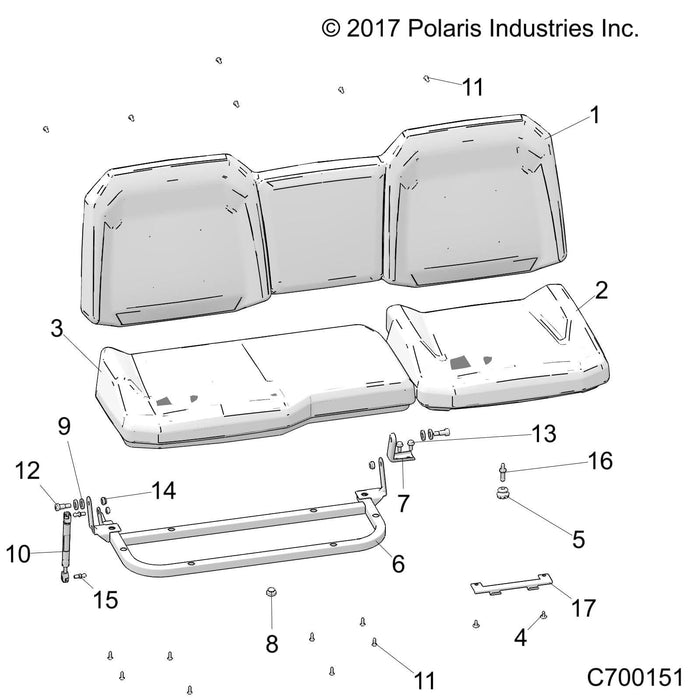 Assembly-Seat,Back,Full,Bk/Brn/Embd by Polaris