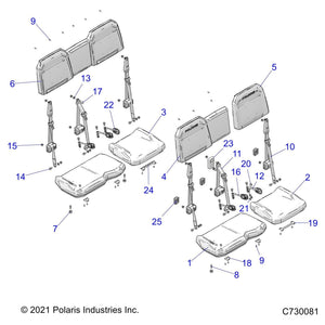 Assembly-Seat,Back,Full,Blk/Blk by Polaris 2689501 OEM Hardware P2689501 Off Road Express