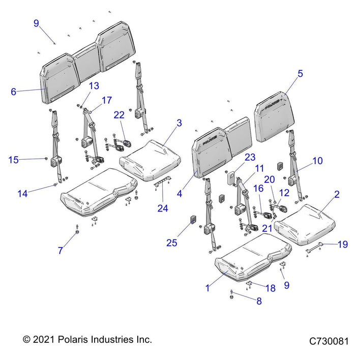 Assembly-Seat,Back,Full,Blk/Blk by Polaris