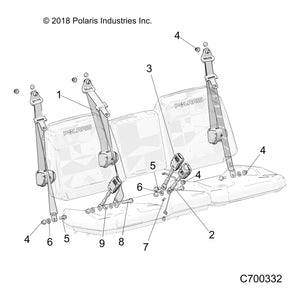 Assembly-Seat Belt,3Pt Tr by Polaris 2637277 OEM Hardware P2637277 Off Road Express