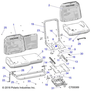 Assembly-Seat,Btm,40,Blk,Tr by Polaris 2688949 OEM Hardware P2688949 Off Road Express