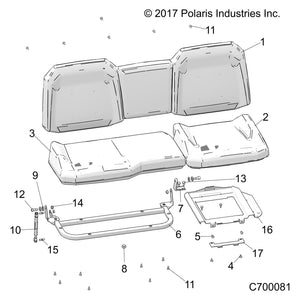 Assembly-Seat,Btm,40,Flip,Blk,Ds by Polaris 2692502 OEM Hardware P2692502 Off Road Express