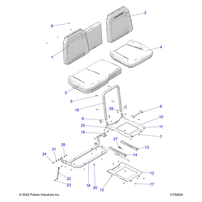 Assembly-Seat,Btm,40,Flip,Ppc,Ds by Polaris