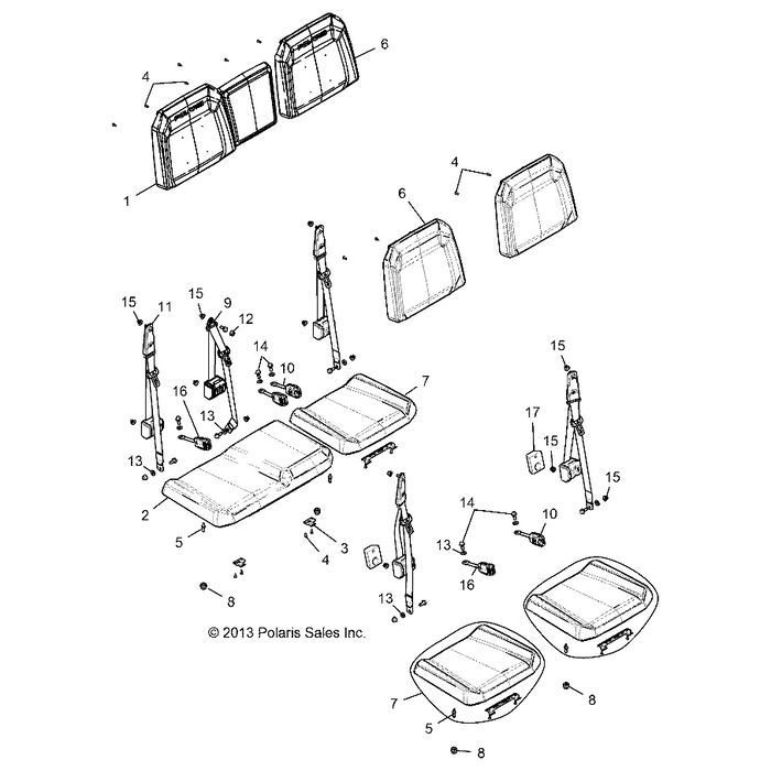 Assembly-Seat,Btm,60,Blk Wv/Dk Stl by Polaris