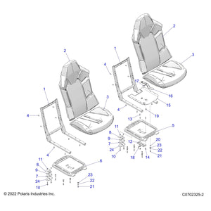 Assembly-Seat Btm,Blk/Beechw,Gy St by Polaris 2691981 OEM Hardware P2691981 Off Road Express