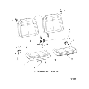 Assembly-Seat,Rgr,Back,Red/Wv,Eu by Polaris 2687542 OEM Hardware P2687542 Off Road Express