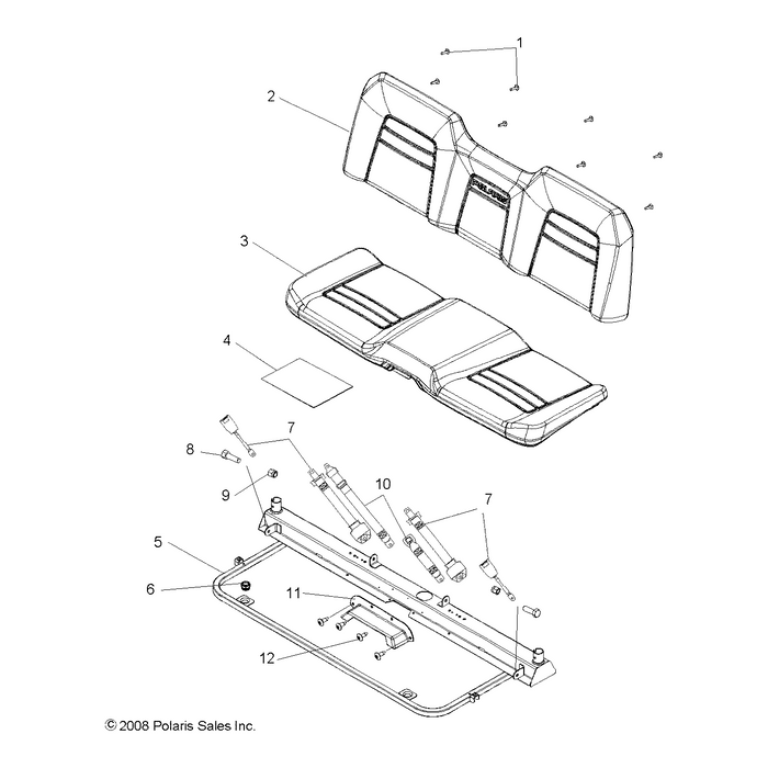 Assembly-Seat,Rngr,Back,Blk/D.Steel by Polaris