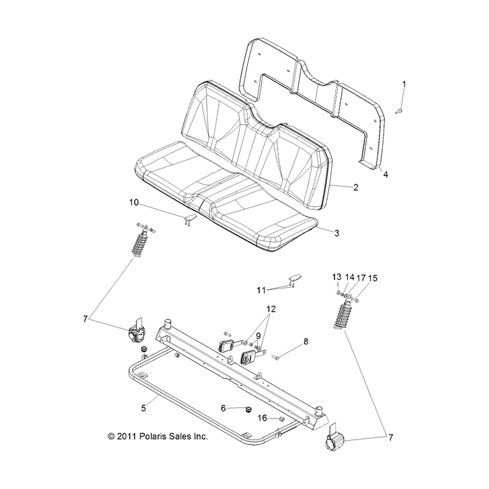 Assembly-Seat,Rngr,Back,Blk/D.Steel by Polaris