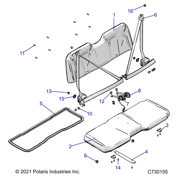 Assembly-Seat,Rngr,Back,Blk,Emb by Polaris