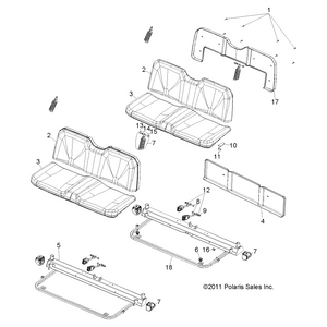 Assembly-Seat,Rngr,Back,Blk/Slvr by Polaris 2685127 OEM Hardware P2685127 Off Road Express